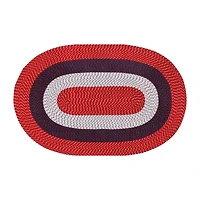 Better Trends Country Stripe Braided 4' X 6'  Oval Area Rug