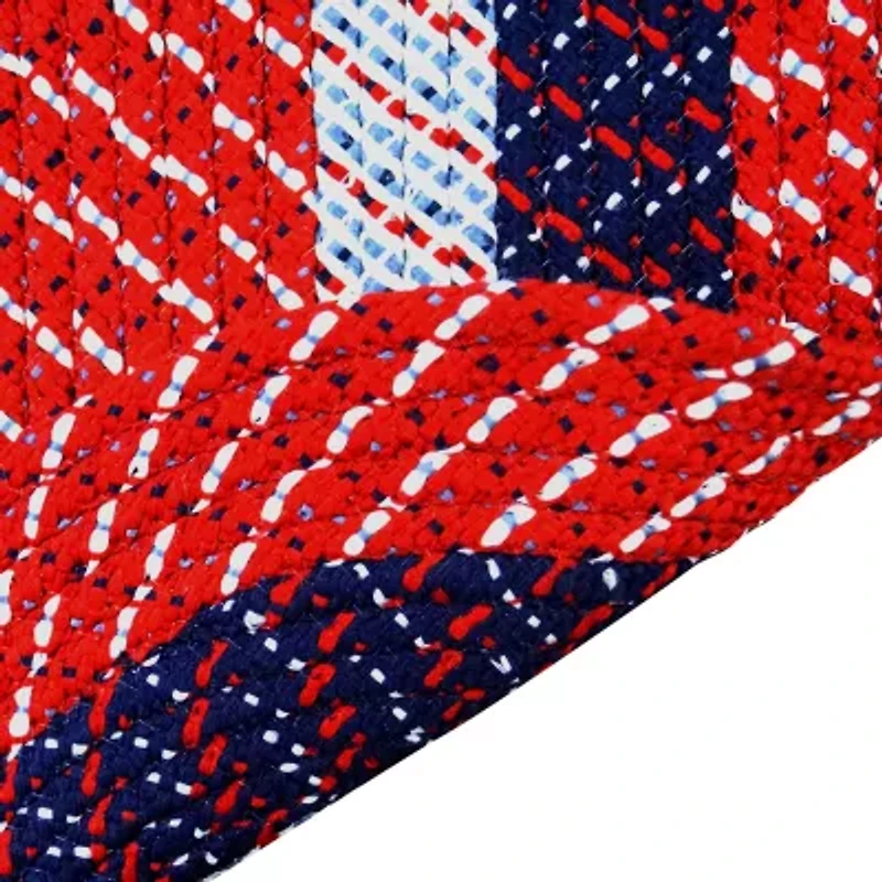 Better Trends Country Stripe Braided 4' X 6'  Oval Area Rug