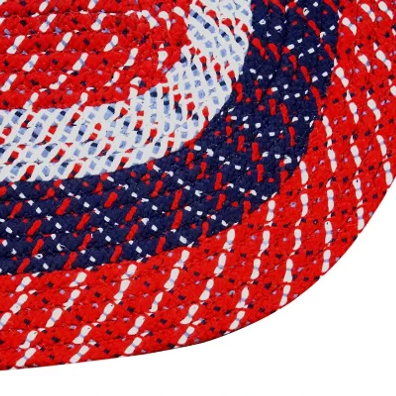 Better Trends Country Stripe Braided 4' X 6'  Oval Area Rug