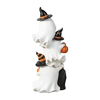 Glitzhome "13""Polyresin Stacked Ghost Table Decor" Halloween Tabletop Decor