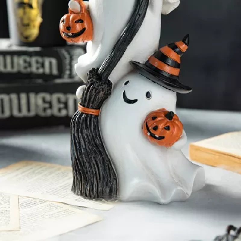 Glitzhome "13""Polyresin Stacked Ghost Table Decor" Halloween Tabletop Decor