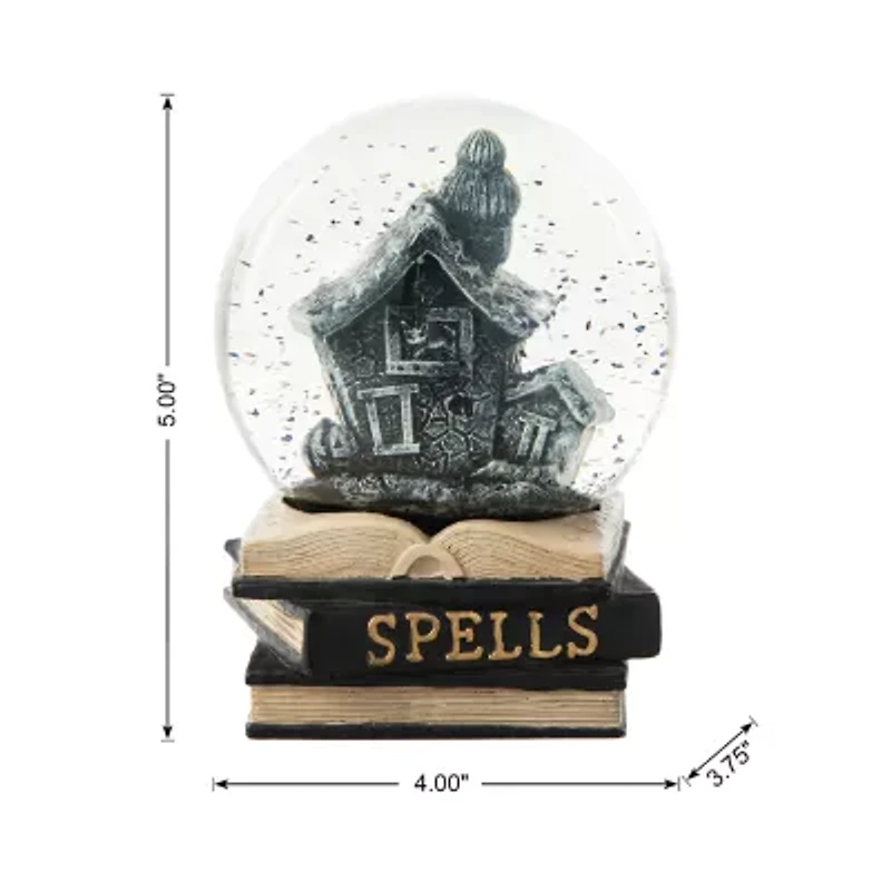 Glitzhome 100mm Haunted House Water Globe Halloween Tabletop Decor