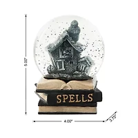 Glitzhome 100mm Haunted House Water Globe Halloween Tabletop Decor