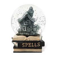 Glitzhome 100mm Haunted House Water Globe Halloween Tabletop Decor