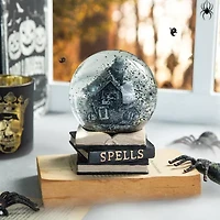 Glitzhome 100mm Haunted House Water Globe Halloween Tabletop Decor