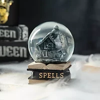 Glitzhome 100mm Haunted House Water Globe Halloween Tabletop Decor