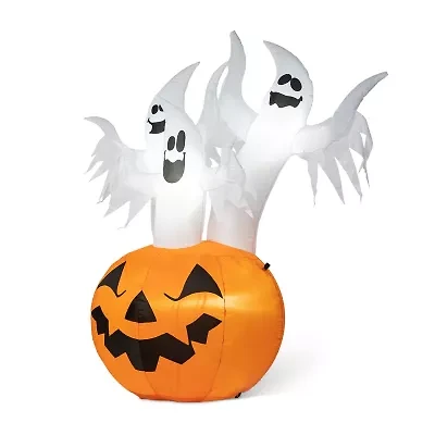 Glitzhome Lighted Pumpkin Scream Inflatable Decor Halloween Inflatable