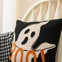 Glitzhome 14"H Hooked Ghost Throw Pillow