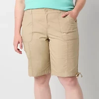 St. John's Bay Womens 11 1/2" Mid Rise - Plus Bermuda Short