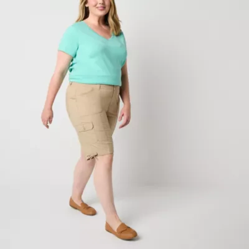 St. John's Bay Womens 11 1/2" Mid Rise - Plus Bermuda Short