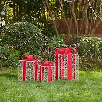 Glitzhome Crystal White Giftbox Christmas Yard Art