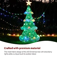 Glitzhome 56.25" Lighted Mesh Tree Christmas Yard Art
