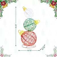 Glitzhome 39.25" Lighted Ornaments Christmas Yard Art