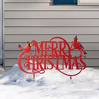 Glitzhome 24" Metal Merry Christmas Yard Art