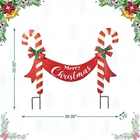 Glitzhome 36" Metal Candy Cane Christmas Yard Art