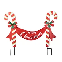 Glitzhome 36" Metal Candy Cane Christmas Yard Art