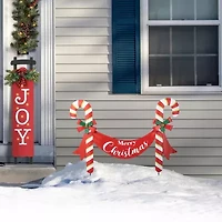 Glitzhome 36" Metal Candy Cane Christmas Yard Art