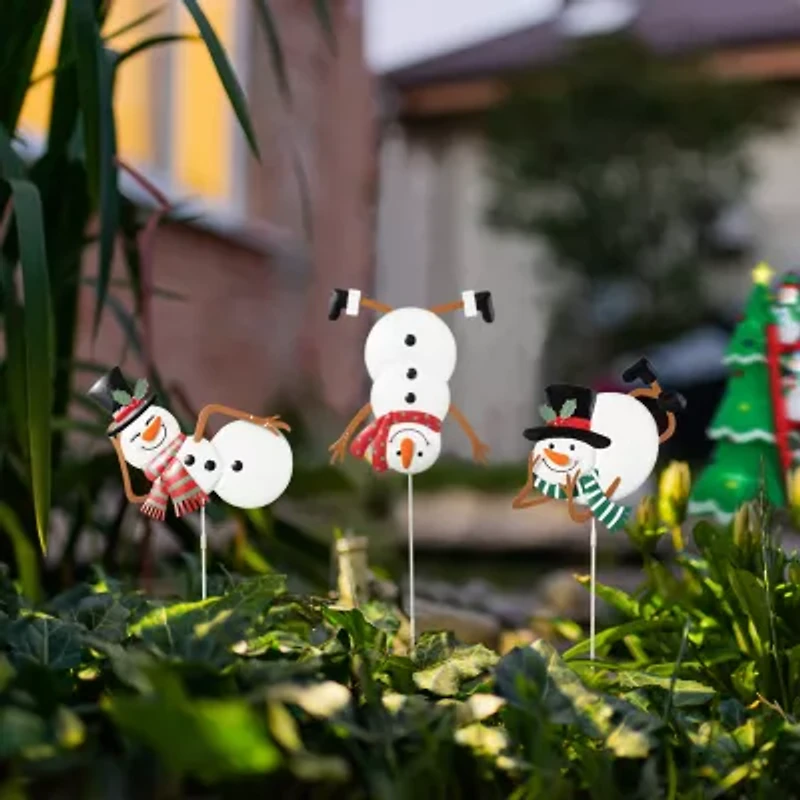 Glitzhome 24" Metal Snowman Christmas Yard Art