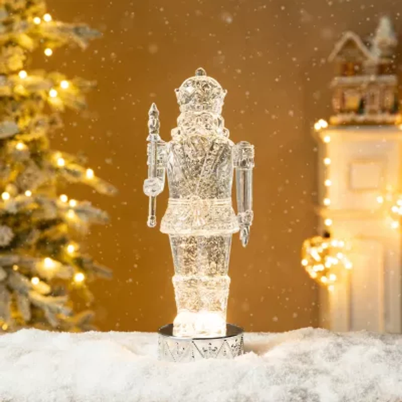 Glitzhome 12.5" Nutcracker Christmas Snow Globe
