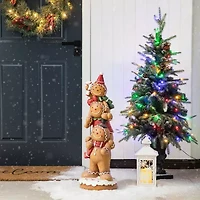 Glitzhome 29.25" Gingerbread Man Christmas Porch Sign