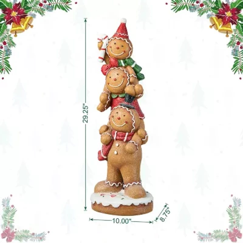 Glitzhome 29.25" Gingerbread Man Christmas Porch Sign