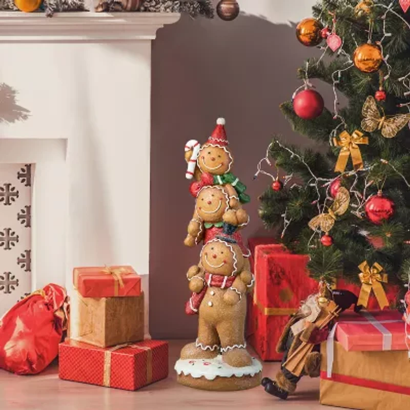 Glitzhome 29.25" Gingerbread Man Christmas Porch Sign