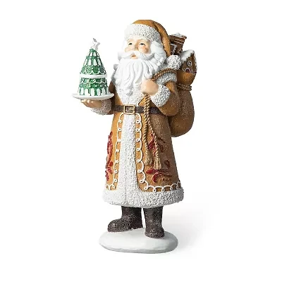 Glitzhome 11.5" Gingerbread Santa Christmas Tabletop Decor