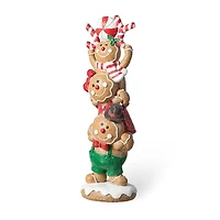 Glitzhome 12.5" Stacked Gingerbread Christmas Tabletop Decor