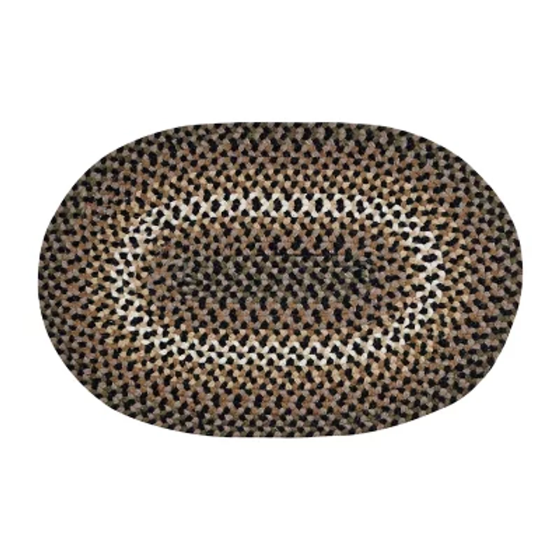 Better Trends Woodbridge Stripe Braided 7'4" X 9'4" Oval Area Rug