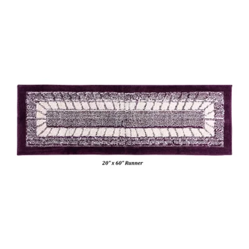 Better Trends Radiance Geometric 2' X 5' Rectangular Runner Kitchen Mat