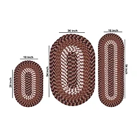 Better Trends Alpine Stripe Braided 3 Pc Oval Rug Set