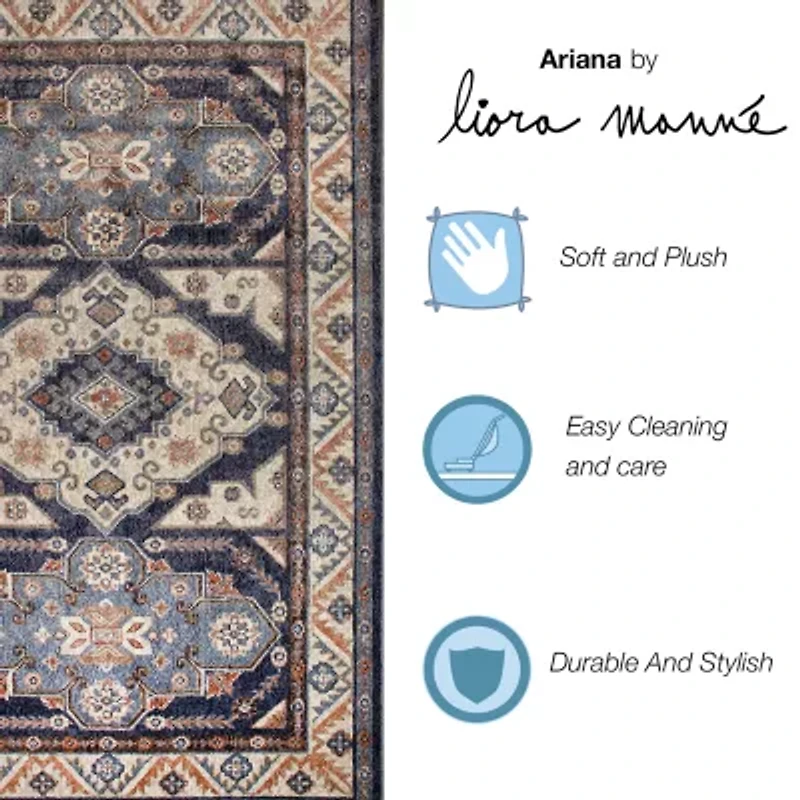 Liora Manne Ariana Floral Medallion Rectangular Area Rug