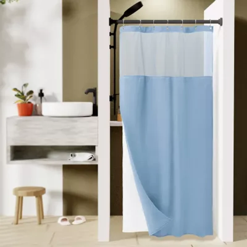 Awesome Home™ Polyester Waffle Snap Liner Shower Curtain Set
