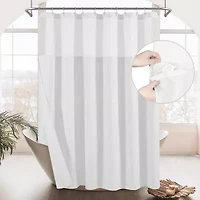 Awesome Home™ Waffle With Snap In Liner Shower Curtain