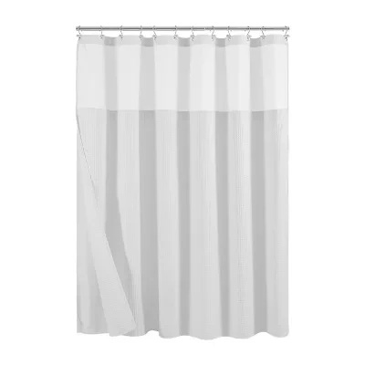 Awesome Home™ Waffle With Snap In Liner Shower Curtain