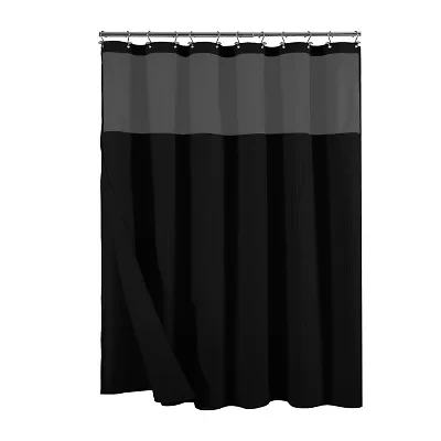 Awesome Home™ Waffle With Snap Liner Shower Curtain