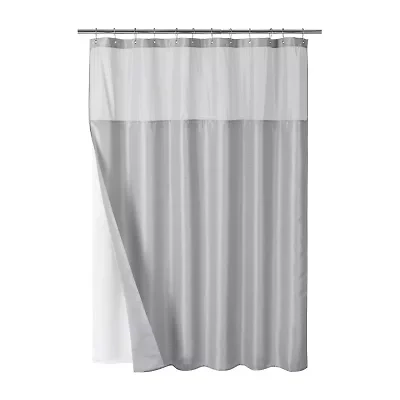 Awesome Home™ Waterproof  Poly Snap Liner Shower Curtain Set