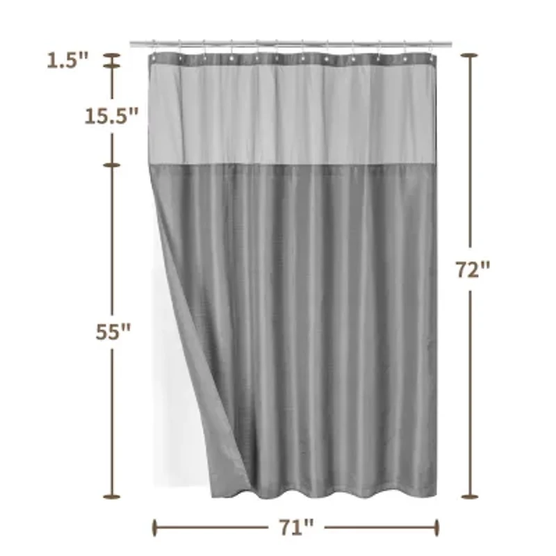 Awesome Home™ Waterproof  Poly Snap Liner Shower Curtain Set