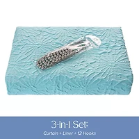 Awesome Home™ Starburst Snap In Liner Hooks Set Shower Curtain Set