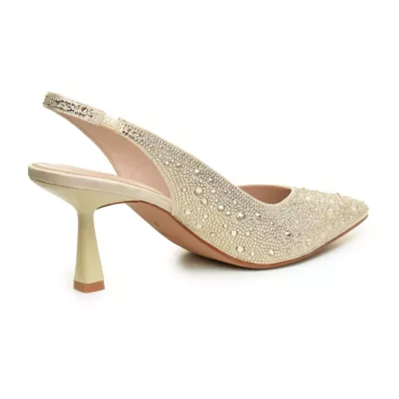 Nicole Miller Womens Pointed Closed Toe Kitten Heel Pumps