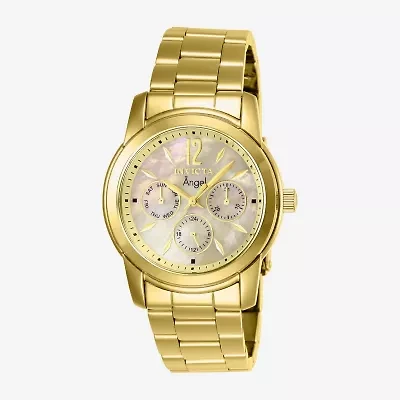 Invicta Angel Womens Gold Tone Stainless Steel Bracelet Watch