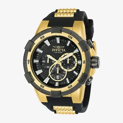 Invicta Aviator Mens Gold Tone Stainless Steel Bracelet Watch 23693