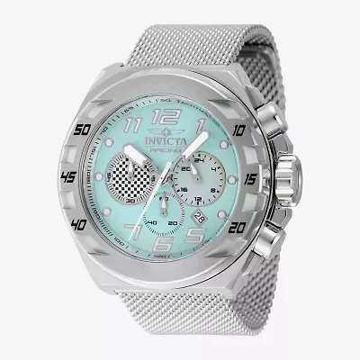 Invicta Racing Mens Silver Tone Stainless Steel Bracelet Watch 47202