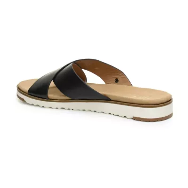 Nicole Miller Womens Criss Cross Strap Flat Sandals