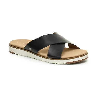 Nicole Miller Womens Criss Cross Strap Flat Sandals