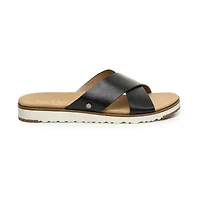 Nicole Miller Womens Criss Cross Strap Flat Sandals