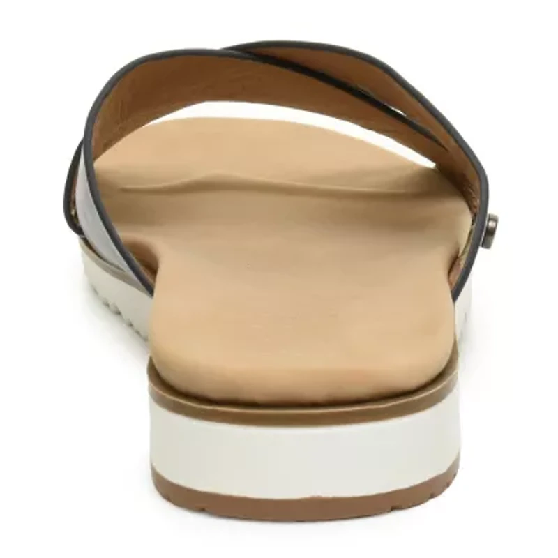 Nicole Miller Womens Criss Cross Strap Flat Sandals