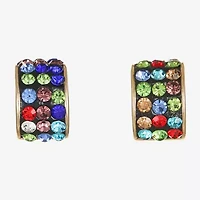 Monet Jewelry Huggie Womens Multi Color Glass 13.5mm Hypoallergenic Hoop Earrings