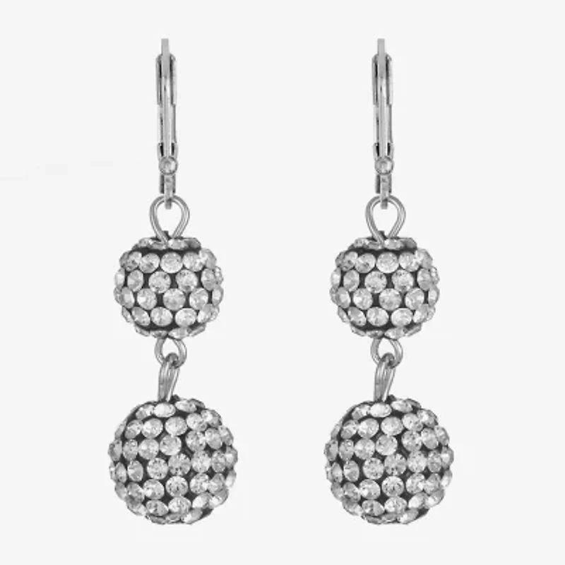 Monet Jewelry Double Womens Glass Round Drop Earrings