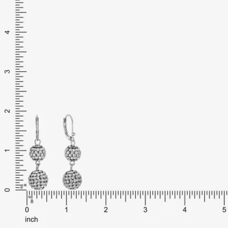 Monet Jewelry Double Womens Glass Round Drop Earrings